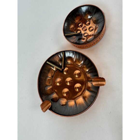 Trinidad & Tobago Copper Steel Drum Ashtray Set - Picture 11 of 16